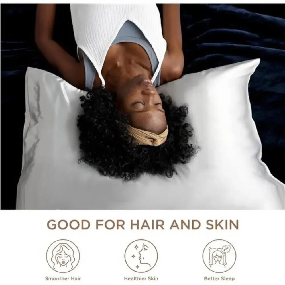 👉 2 King Size Satin Pillowcase Peach Pearl Silky  for Hair $Skin 20x36 Inches,
